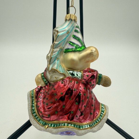 VTG Fitz and Floyd Christmas Court Bear Ornament Glass Holiday - Picture 7 of 8